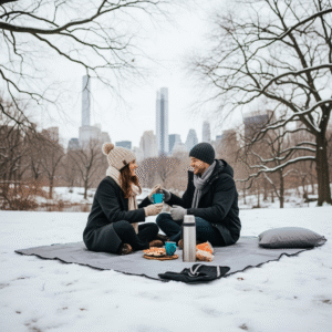 Tapete impermeável pra fazer picnic no Central Park